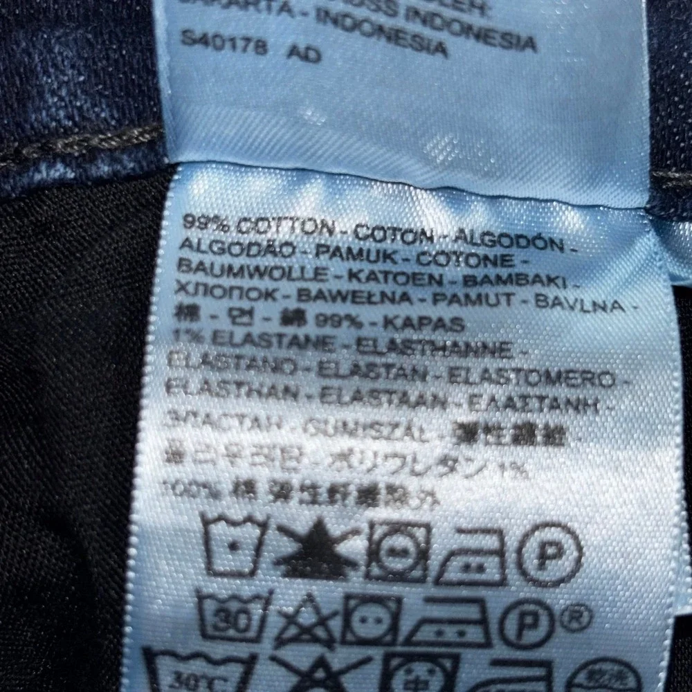 Levis Black Label Straight Leg‎ Jeans Dark Indigo Womens 8 Stretch Denim (F3)